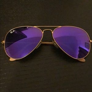 Ray-ban purple and gold aviators